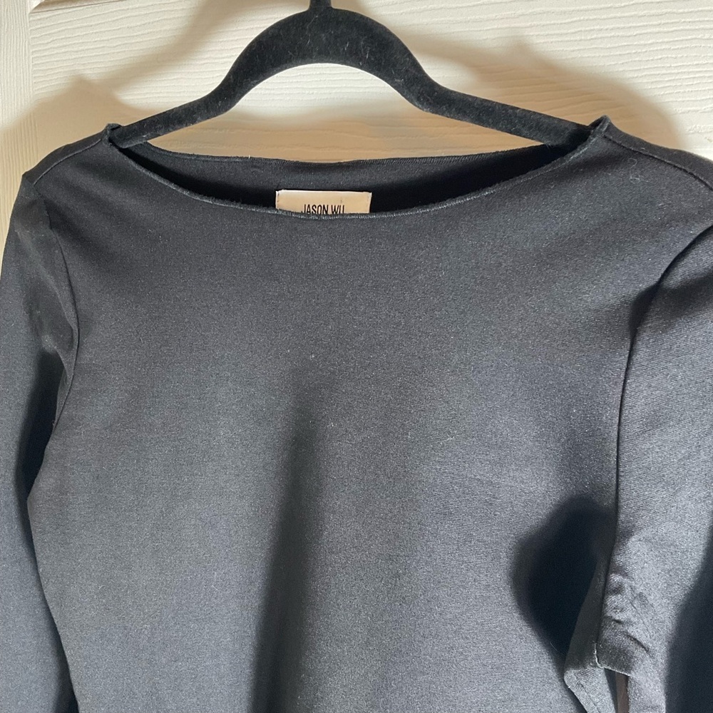 Jason Wu Black Long Sleeve Peplum Blouse Size small - Picture 3 of 8